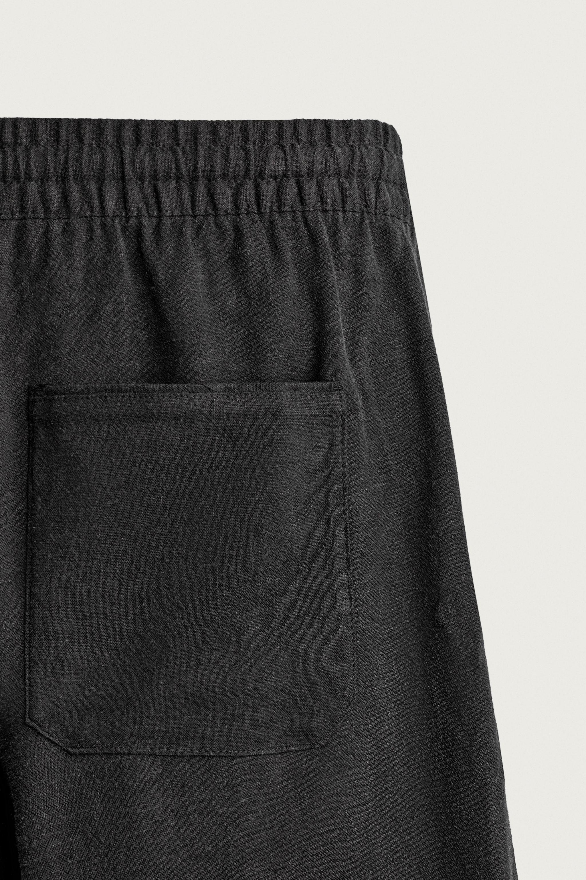 VISCOSE LINEN BLEND RELAXED FIT SHORTS